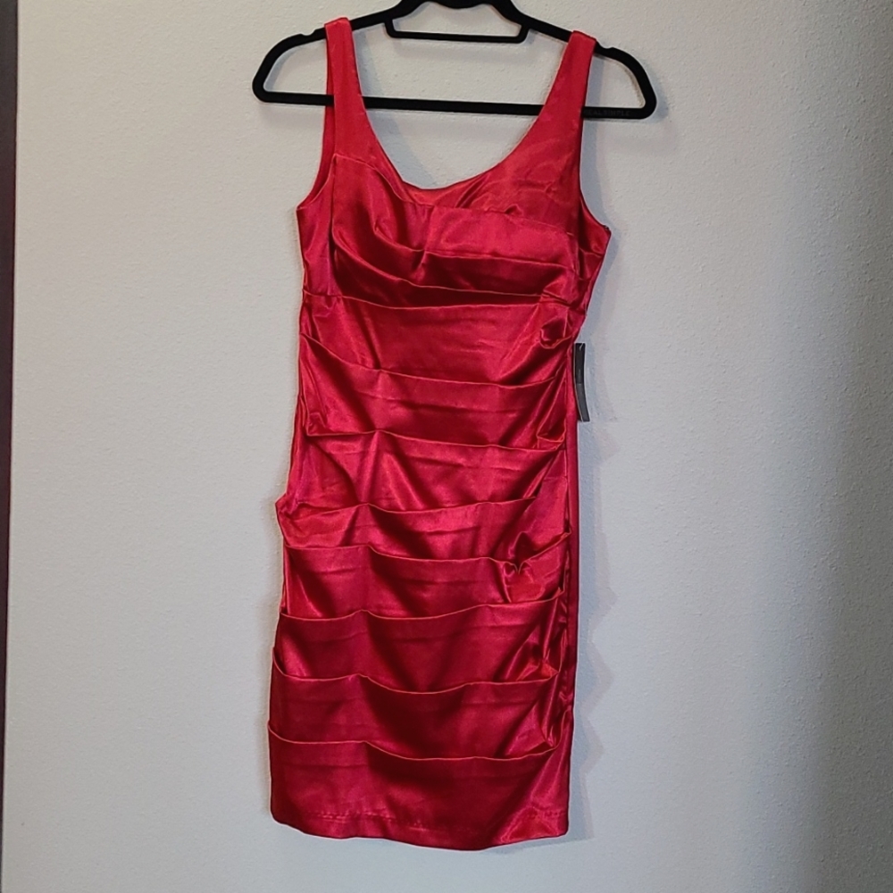 NWT Red Satin Bisou Bisou Dress (Size 4)